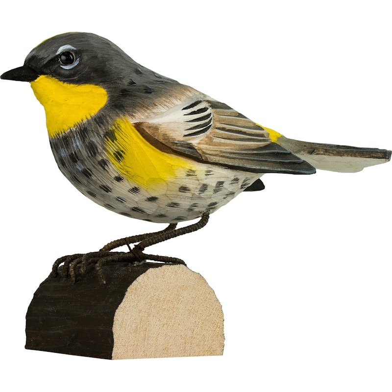 DecoBirds Hand-carved Bird, Yellow-rumped Warbler