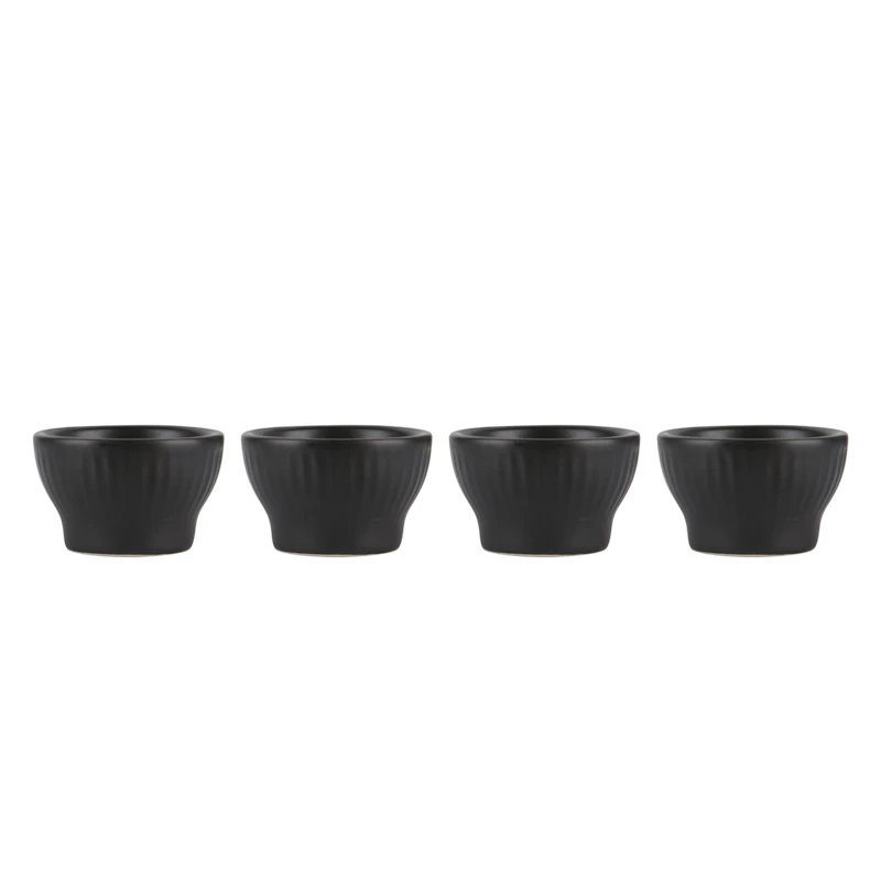 Groovy Egg Cups 4-pack, Black