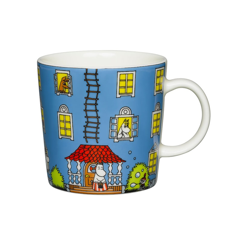 Mumin Tasse "Das Muminhaus" 30cl, blau