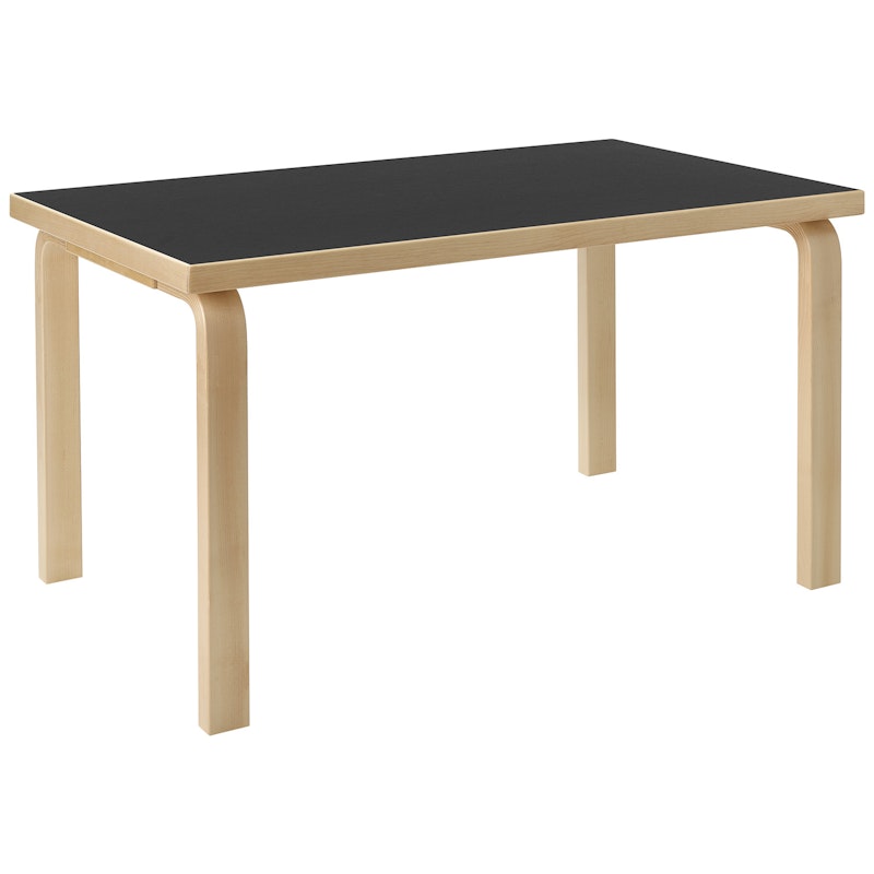 Aalto 80B Tisch Rechteckig 60x100 cm, Schwarz Linoleum