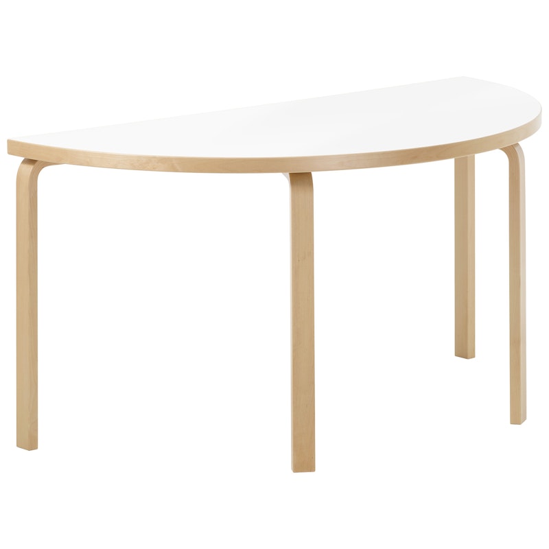 Aalto 96 Table Half-round, White Laminate