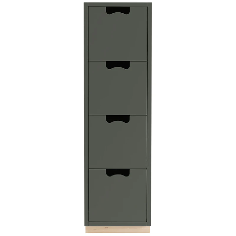 Snö J4 Chest Of Drawers Green Khaki, Base  Oak