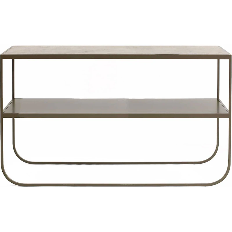 Tati Console 120 Side Table, Nougat / Jura Limestone