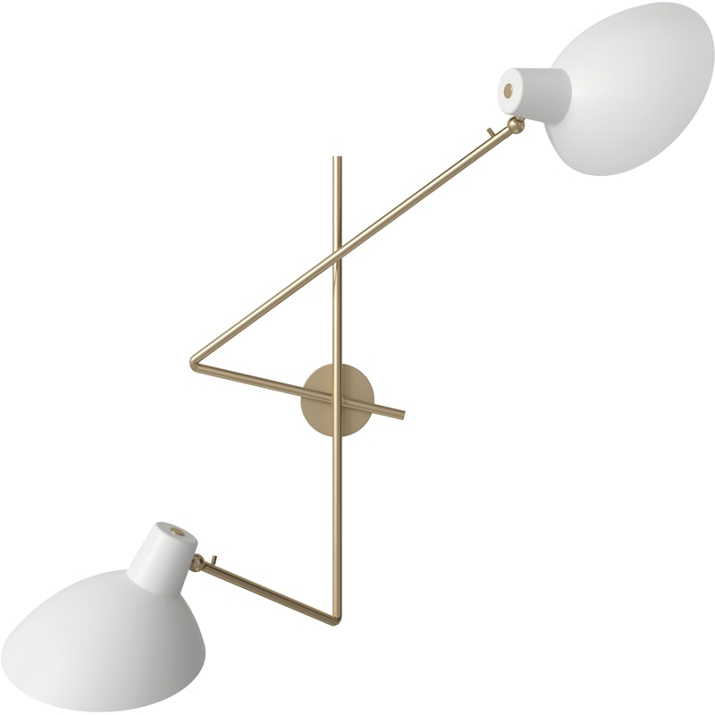 VV Cinquanta Twin Wandleuchte, Messing / Weiß