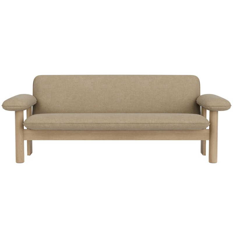 Brasilia 2-Sitzer-Sofa, Eiche / Bouclé 02 Beige