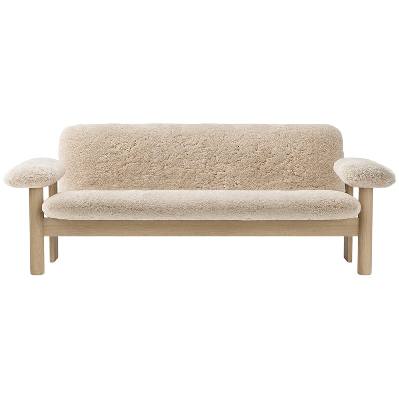 Brasilia 2-Sitzer-Sofa, Eiche / Sheepskin Nature