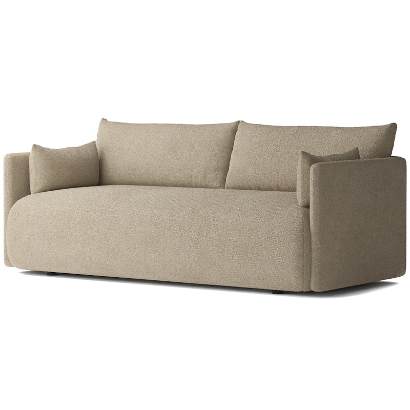 Offset 2-Sitzer-Sofa, Bouclé-Stoff Beige