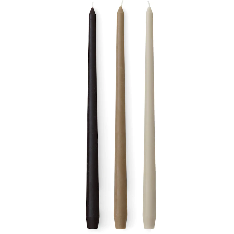 Spire Smooth Tapered Candle, H38, Ivory, Set of 6