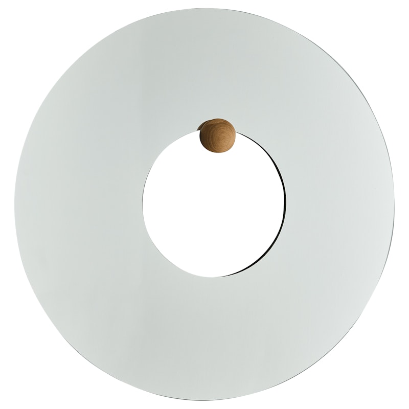 Castellum Wall Mirror Ø80 cm, Oiled Oak