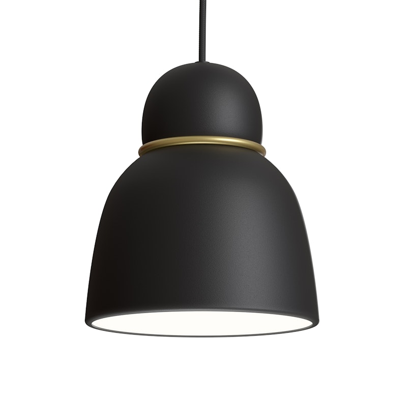 Bird Pendant Ø17 cm, Black / Brass