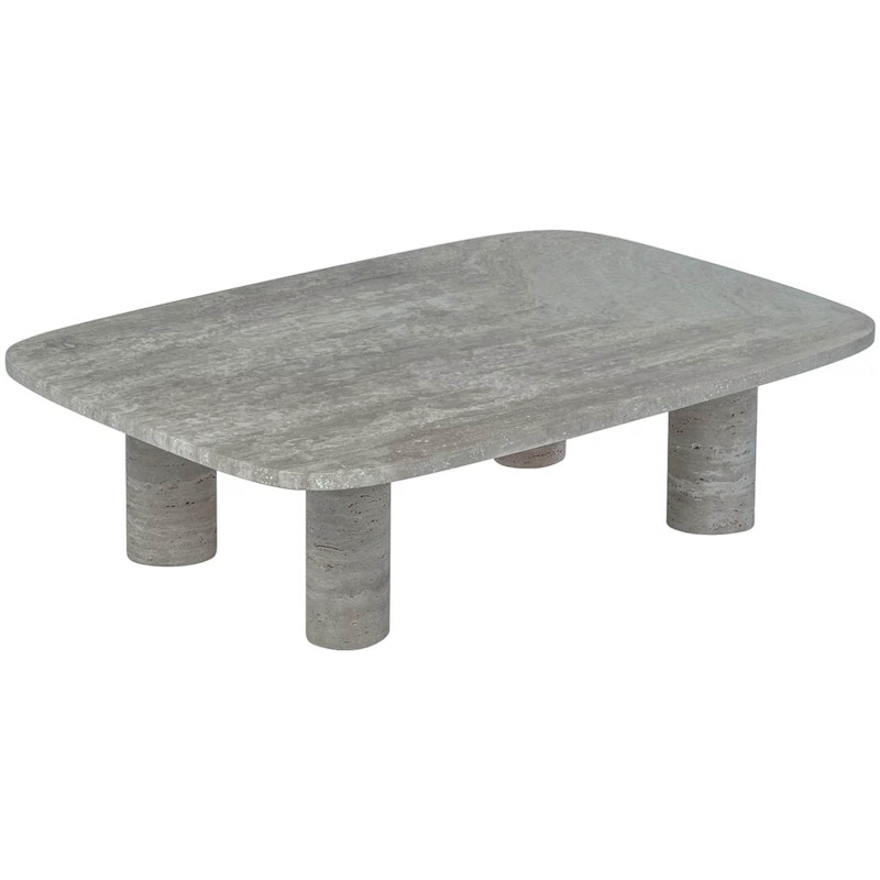 Volos Kaffeetisch 100x70 cm, Silver Travertine