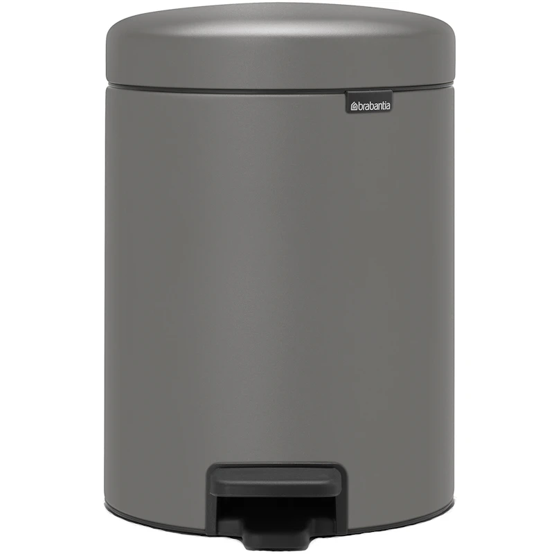 New Icon Pedal Bin 5L, Mineral Concrete Grey