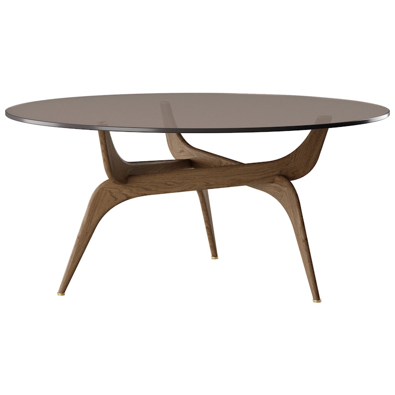 Triiio Coffee Table Ø90 cm, Smoked Oak / Bronze Glass