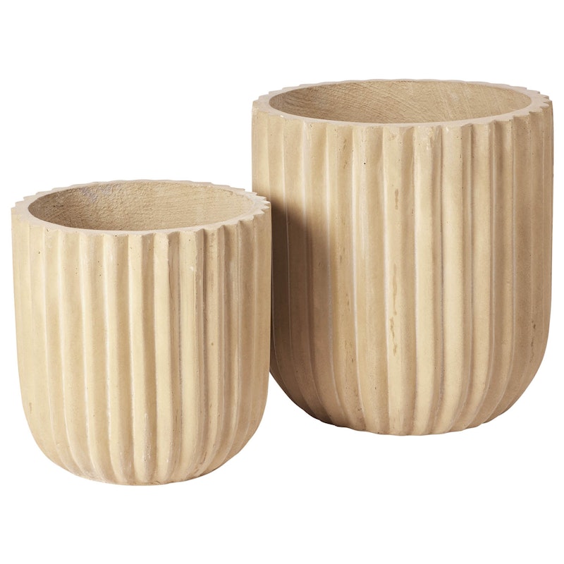 Fiber Übertöpfe Antique Beige, 2-er Set