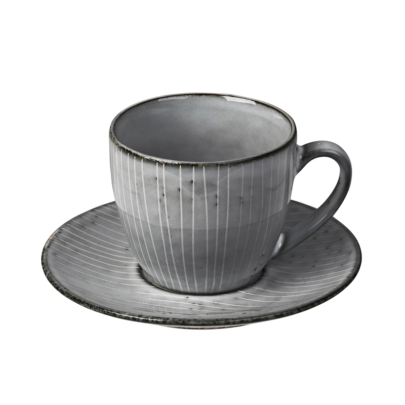 Nordic Sea Tasse Mit Untertasse 15cl, Grau