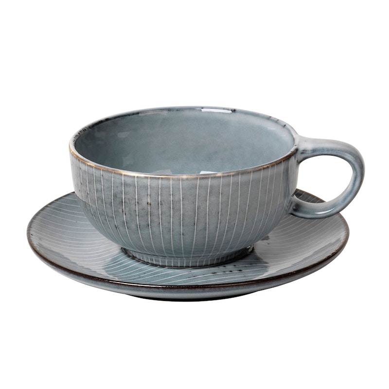 Nordic Sea Tasse mit Untertasse, Soft Blue