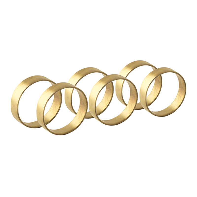 Ring Napkin Ring 6 Pcs, Matte Brass