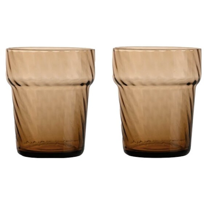 Opacity Drinking Glass Short 2-pack, Brown