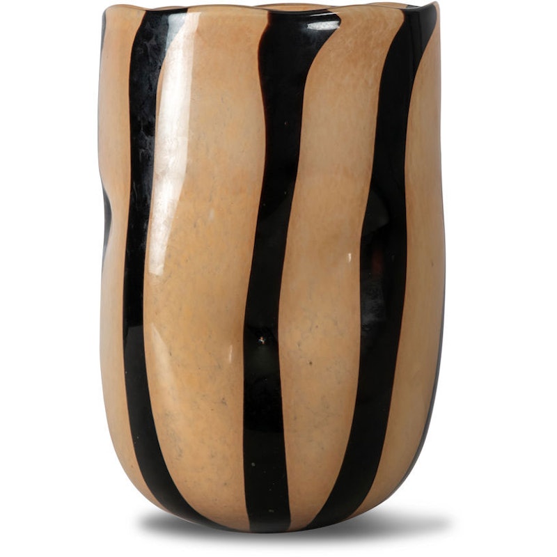 Curt Vase 30 cm, Schwarz / Beige