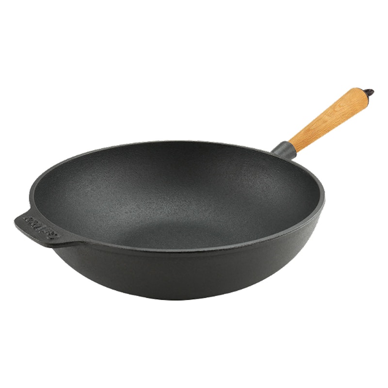 Wok-Pfanne 30 cm mit Griff Aus Buche