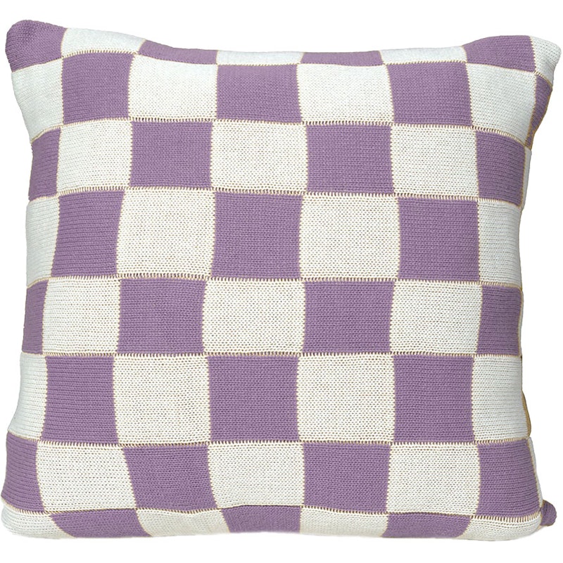 Knitted Check Kissenbezug 50x50 cm, Lilac