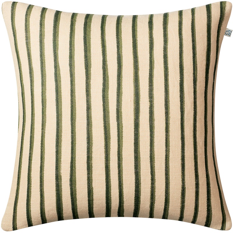 Jaipur Stripe Kissenbezug, Grün 50x50 cm, Light Beige / Cactus Green / Green