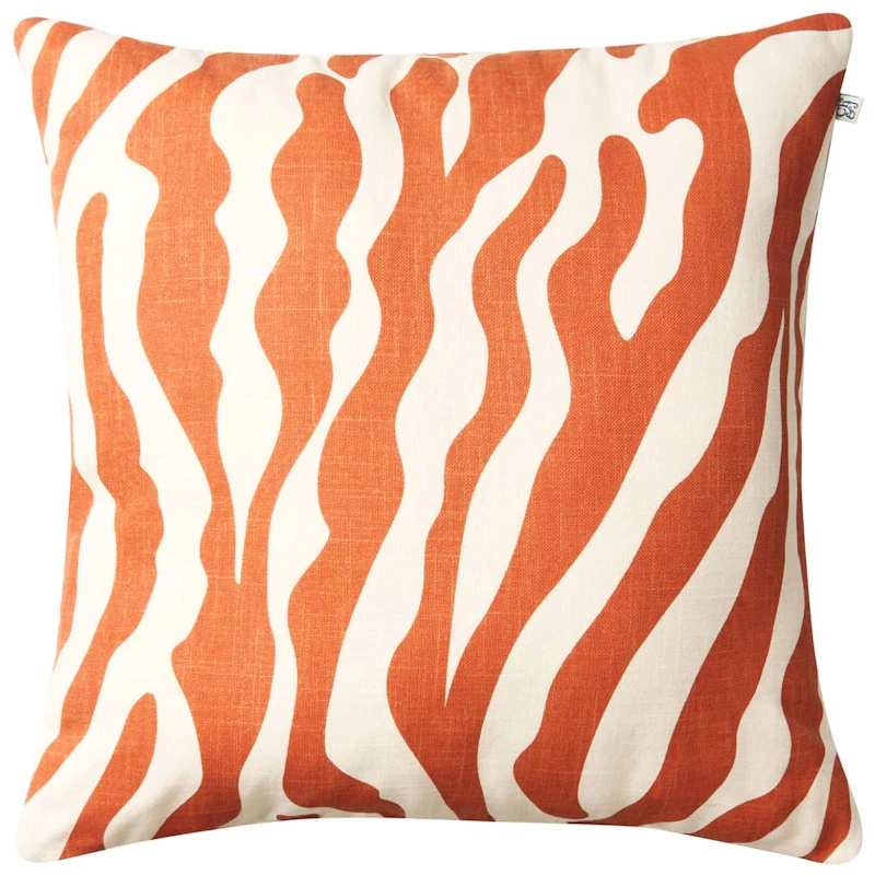 Zebra Cushion 50x50 cm, Orange/Off-white
