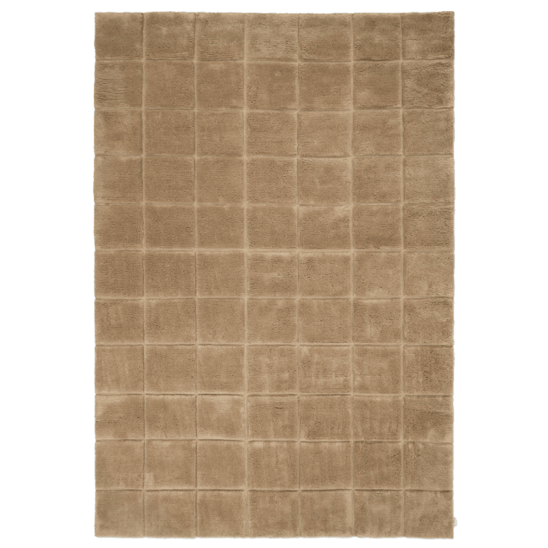 Grid Wool Rug 250x350 cm, Wheat
