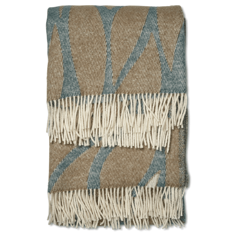 Leaf Wool Plaid 130x180 cm, Teal
