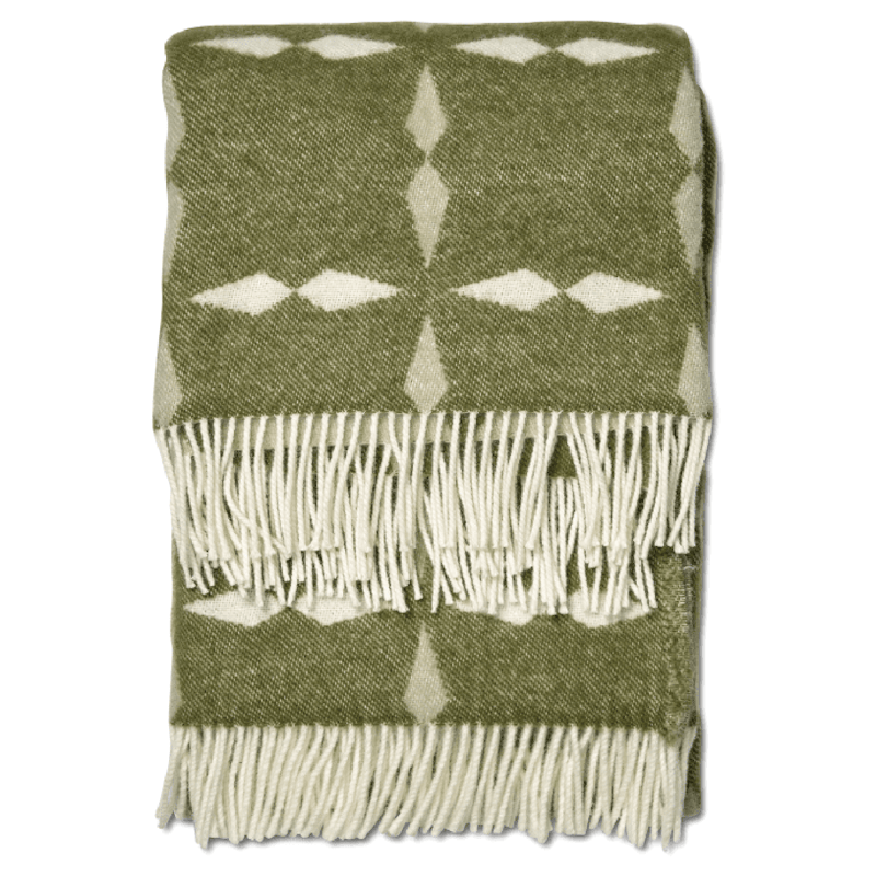 Tile Wool Plaid 130x180 cm, White / Green