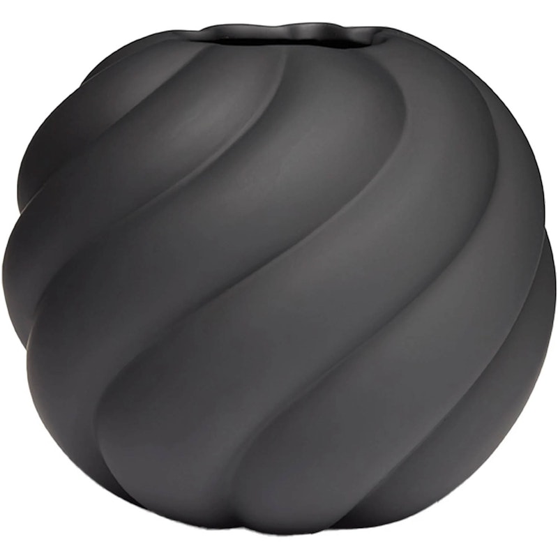 Twist Ball Vase 12 cm, Schwarz