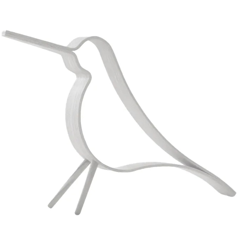 Woody Bird Decoration 31 cm, White
