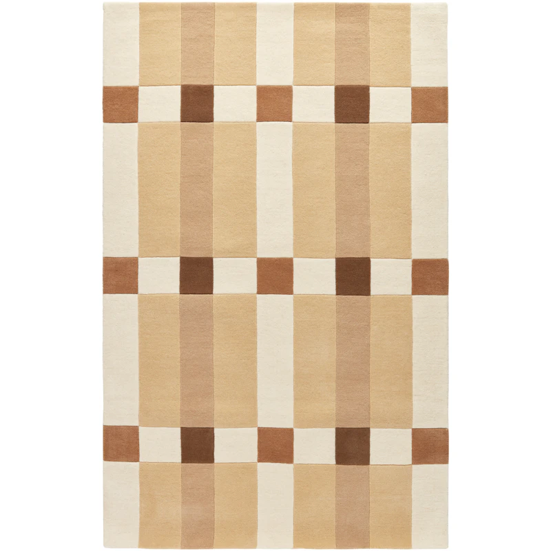 Checks Wool Rug Beige, 250x350 cm
