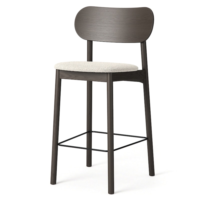 Elephant Bar Chair, Dark Oak / White Bouclé