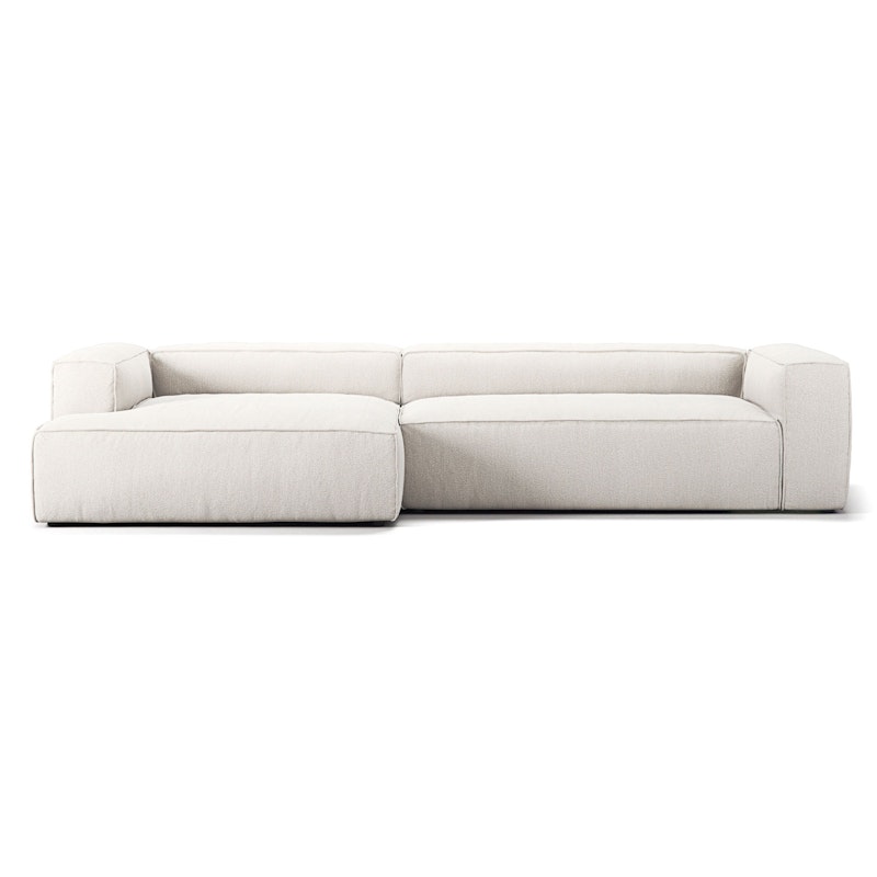 Grand 4 Seater Sofa chaise Longue Left, Steam White
