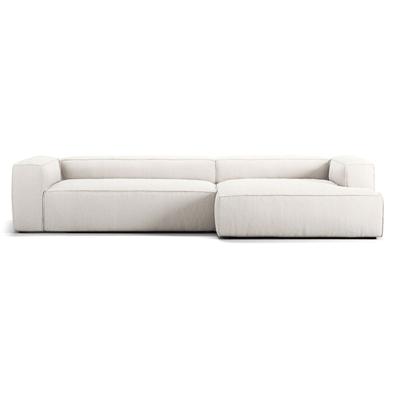Grand 4 Seater Sofa chaise Longue Right, Steam White