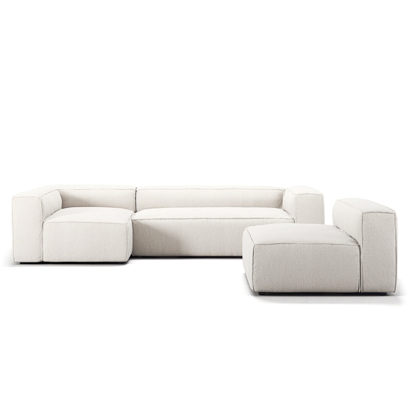 Grand 4-Sitzer-Sofa Liege Links mit Sessel, Steam White