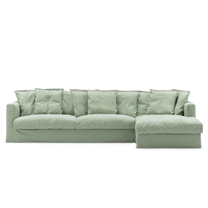 Bezug Für Le Grand Air 3-Sitzer-Sofa Leinen Liege Rechts, Green Pear