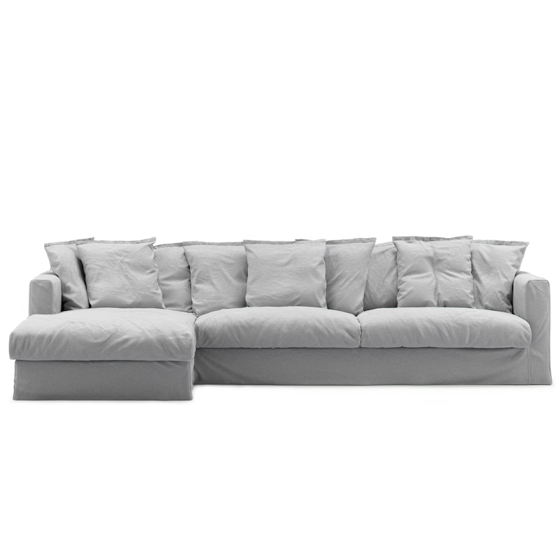 Le Grand Air 3-Sitzer-Sofa Baumwolle Liege Links, Hellgrau