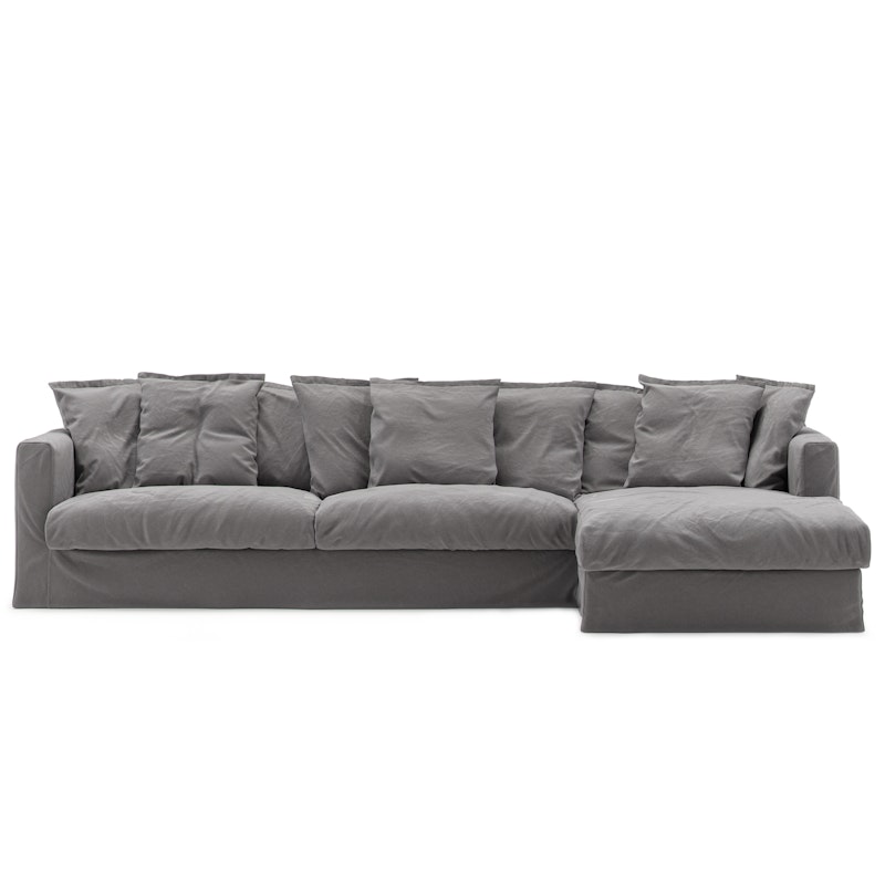 Le Grand Air 3-Sitzer-Sofa Baumwolle Liege Rechts, Grau