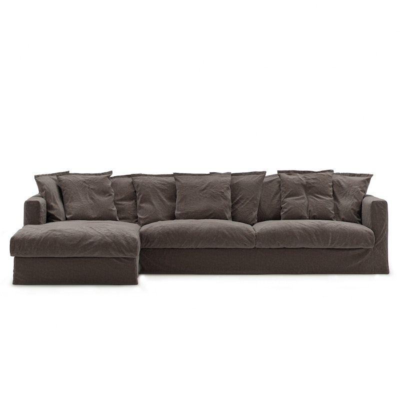 Le Grand Air 3-Sitzer-Sofa Leinen Liege Links, Truffle Brown