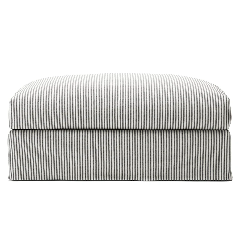 Le Grand Air Footstool Linen, Ash Stripe