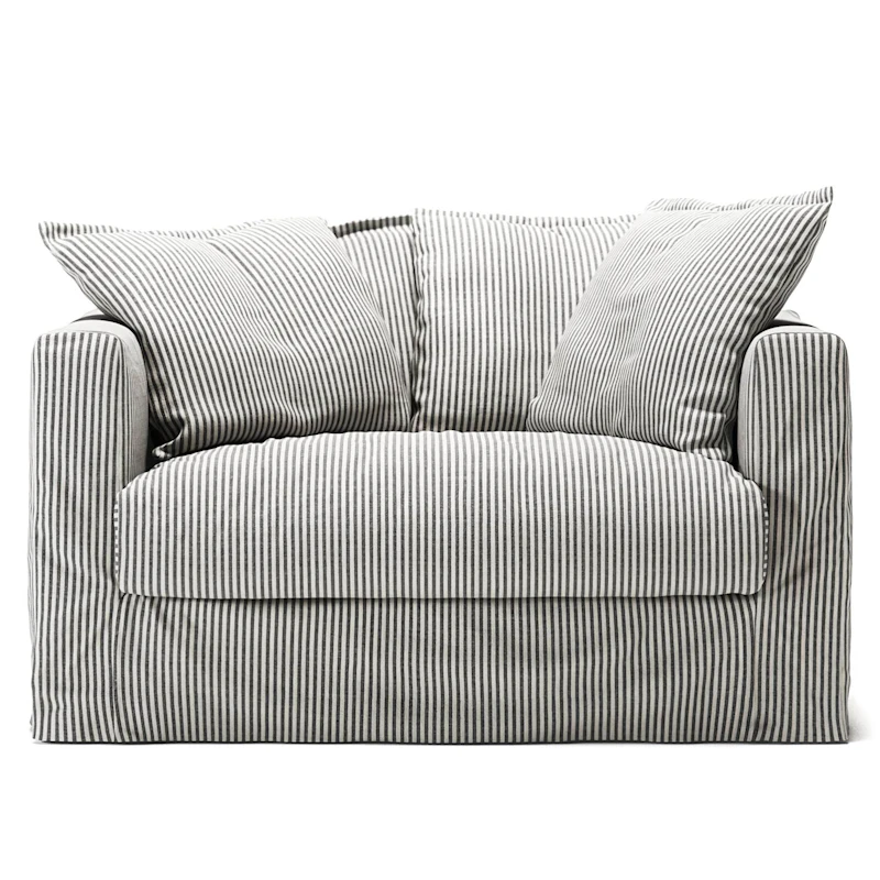 Le Grand Air Love Seat Linen, Ash Stripe