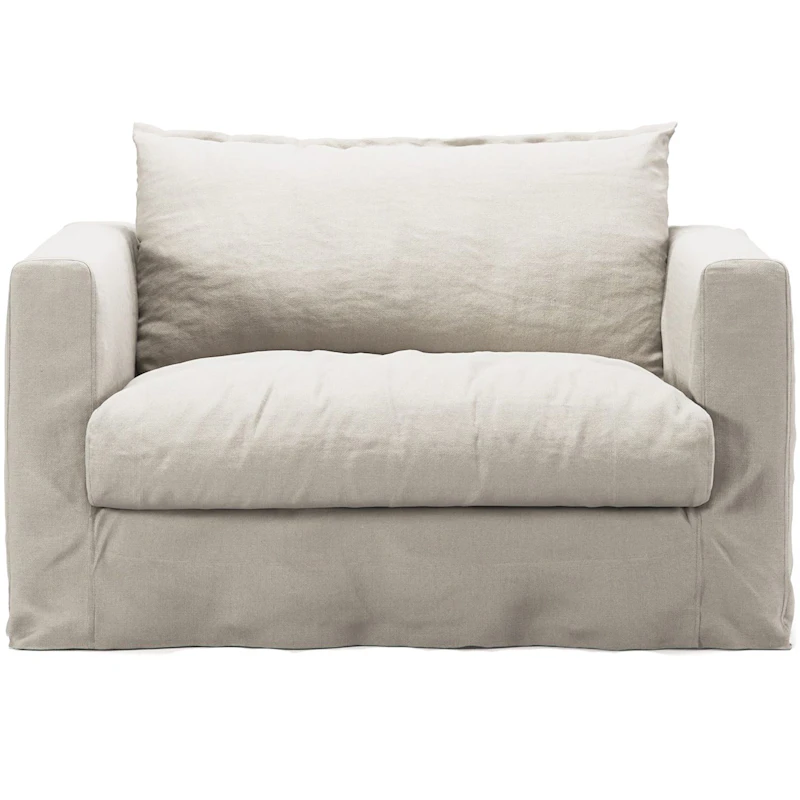 Upholstery For Le Grand Air Nou Love Seat Linen, Creamy White