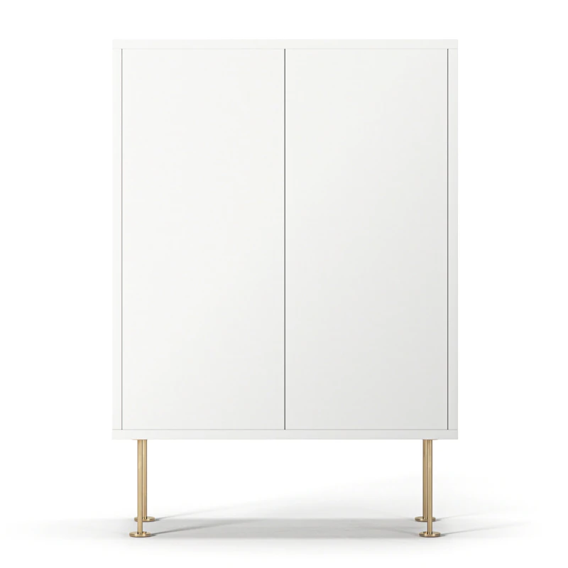 Vogue 64 Cabinet, White / Brass