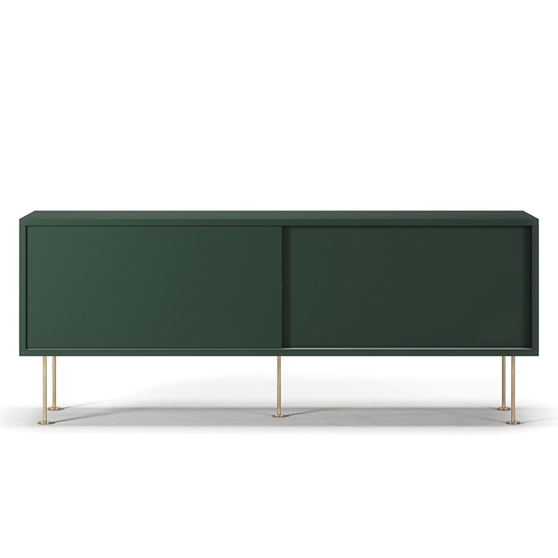 Vogue Media Bench With Legs 136 cm, Green / Brass