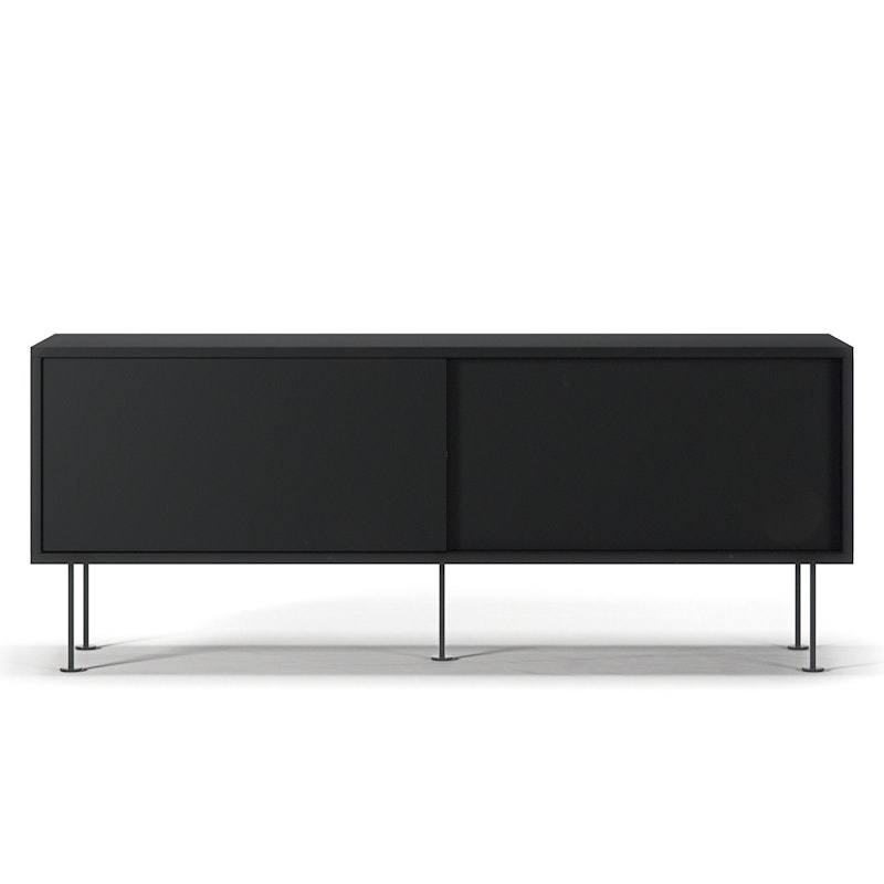 Vogue Media Bench With Legs 136 cm, Anthracite / Black