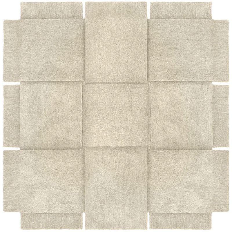Basket Rug Beige, 180x180 cm