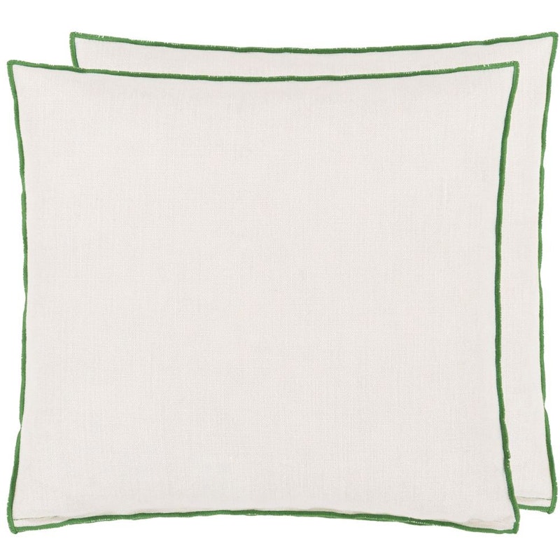 Brera Lino Kissen 43x43 cm, Alabaster / Emerald