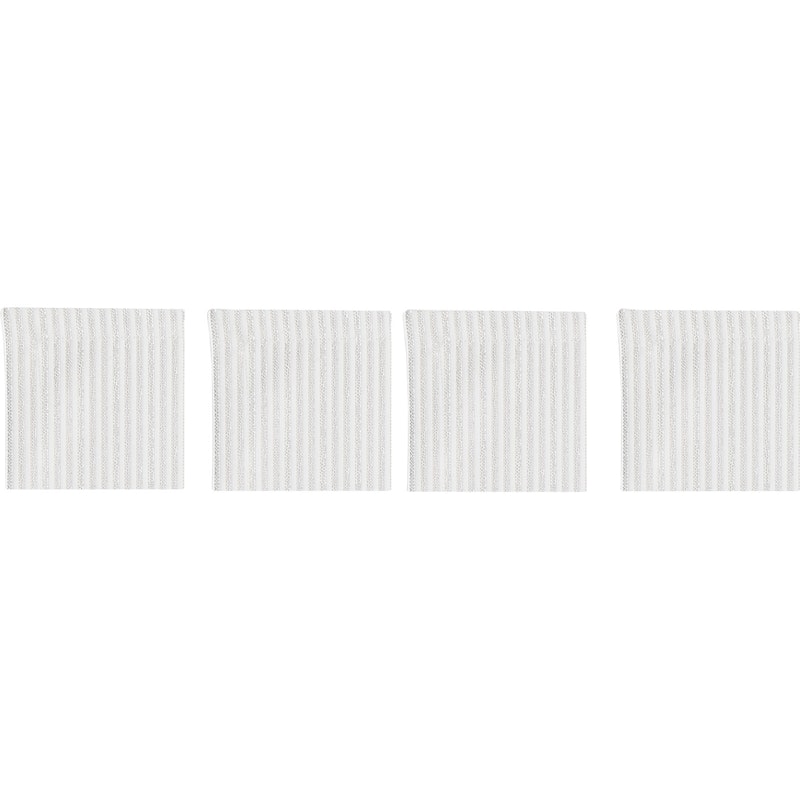 Narrow Stripe Glasuntersetzer 10x10 cm 4-er Set, Weiß